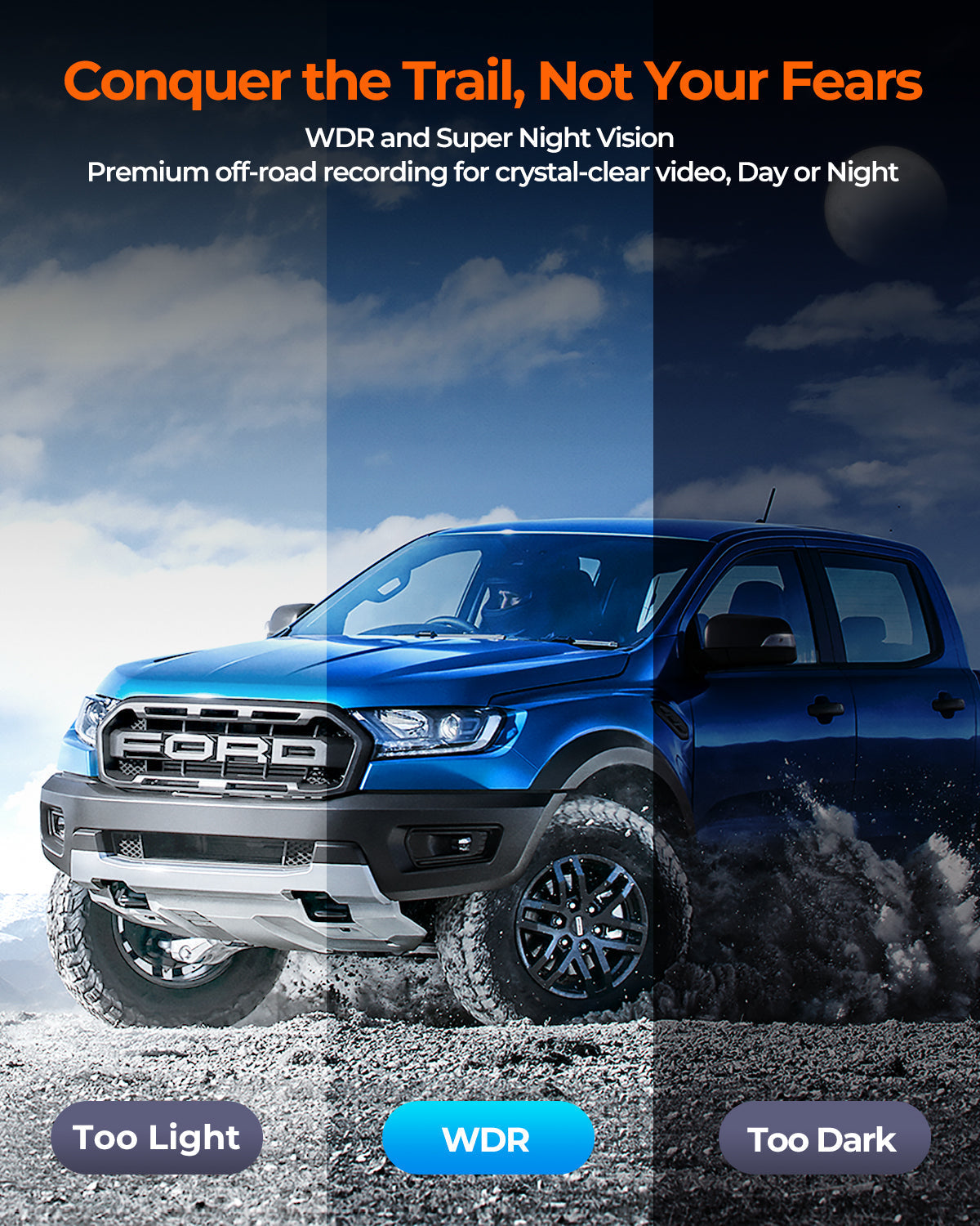 Waterproof Rear View Mirror Dash Cam Black Star Audio