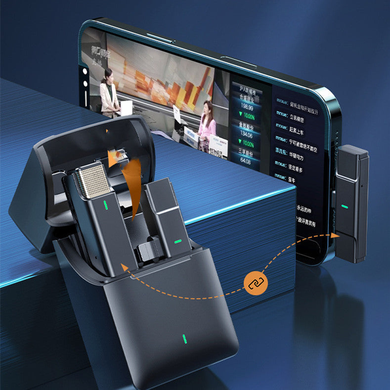 1-for-2 Wireless Lavalier Microphone – Bluetooth 5.0, Noise Reduction, 8-12Hr Battery Black Star Audio