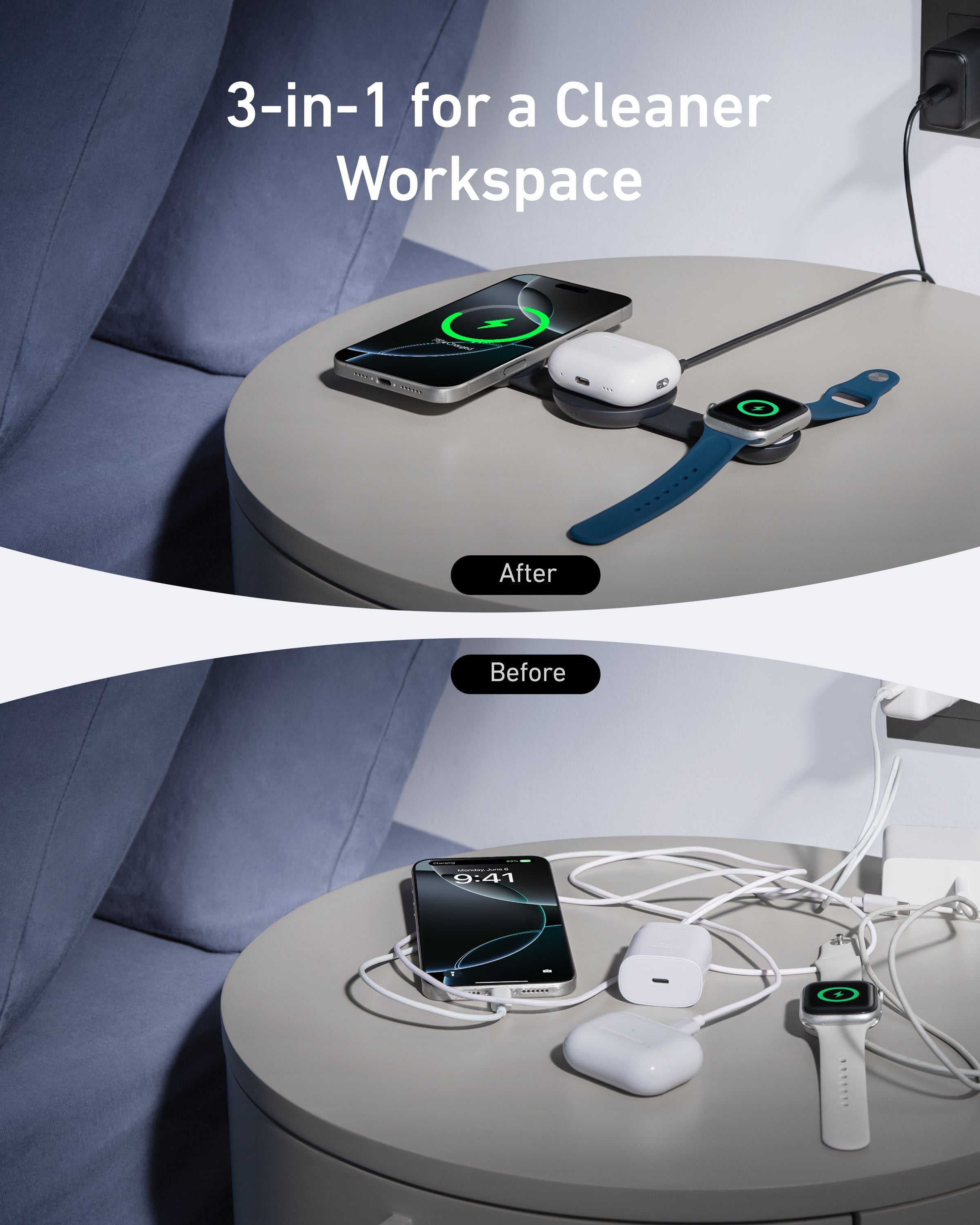 3-in-1 Foldable Wireless Charging Pad