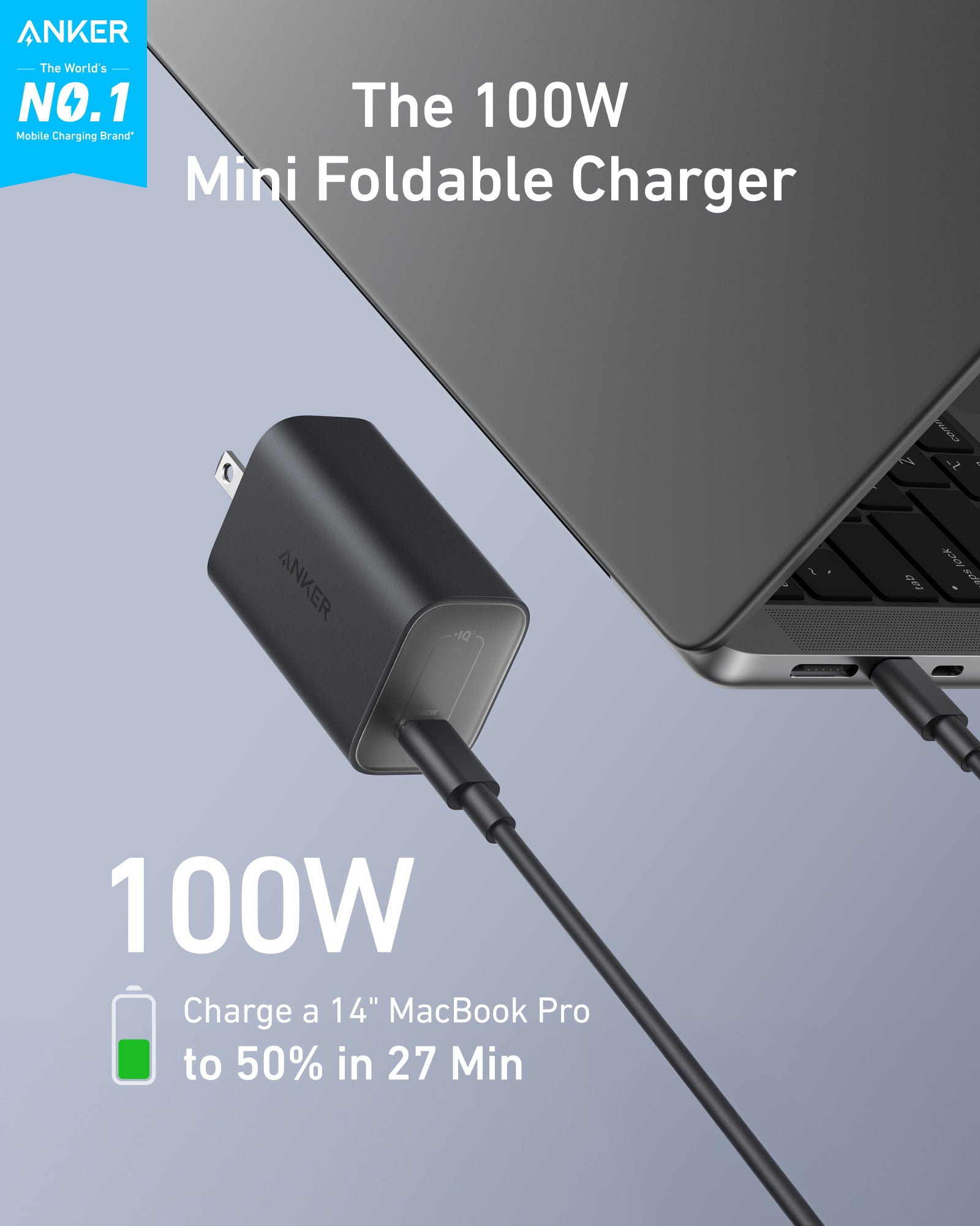 100W USB-C Charger – with USB-C Cable