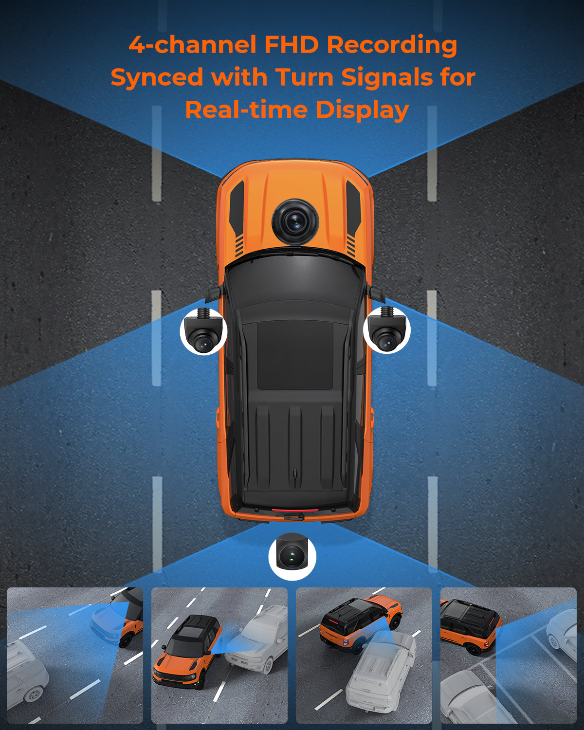 Waterproof Rear View Mirror Dash Cam Black Star Audio