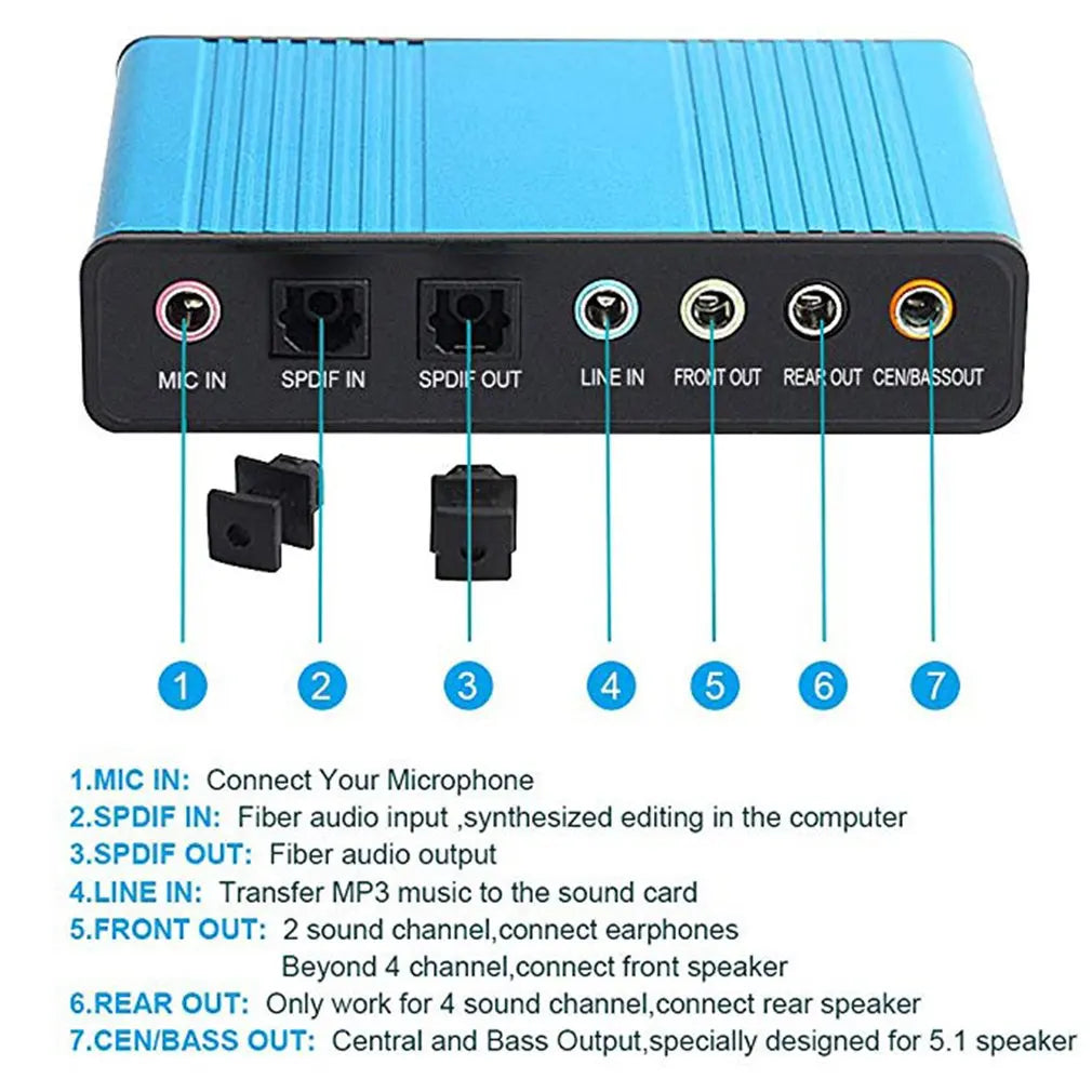 USB Sound Card 6 Channel - Black Star Audio