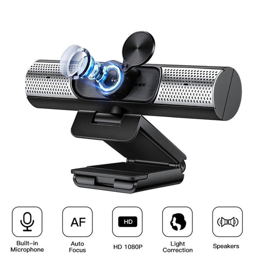 Webcam 1080P Full HD Autofocus Web Camera Black Star Audio