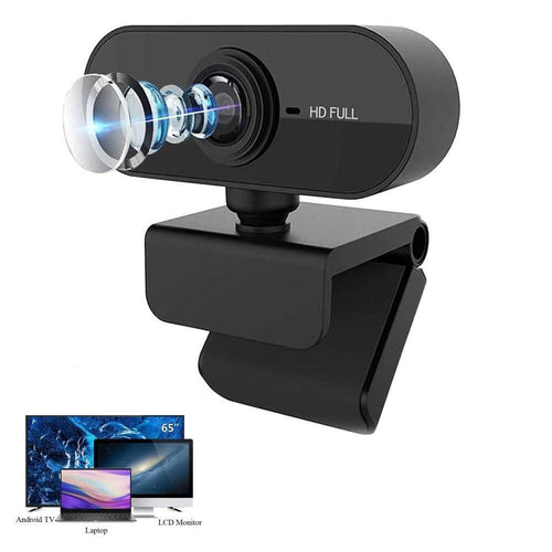 Webcam 1080P web camera with microphone Web USB Camera Full HD For PC computer Live Video Calling Work Conferencing Recording Gaming 3D Noise Reduction Black Star Audio